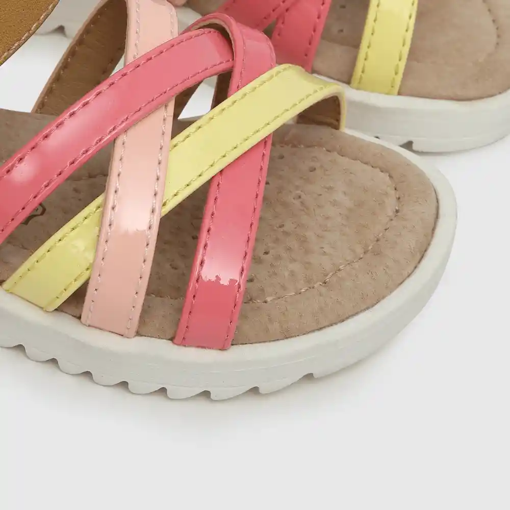 Sandalias Velcro De Niña Multicolor Talla 26