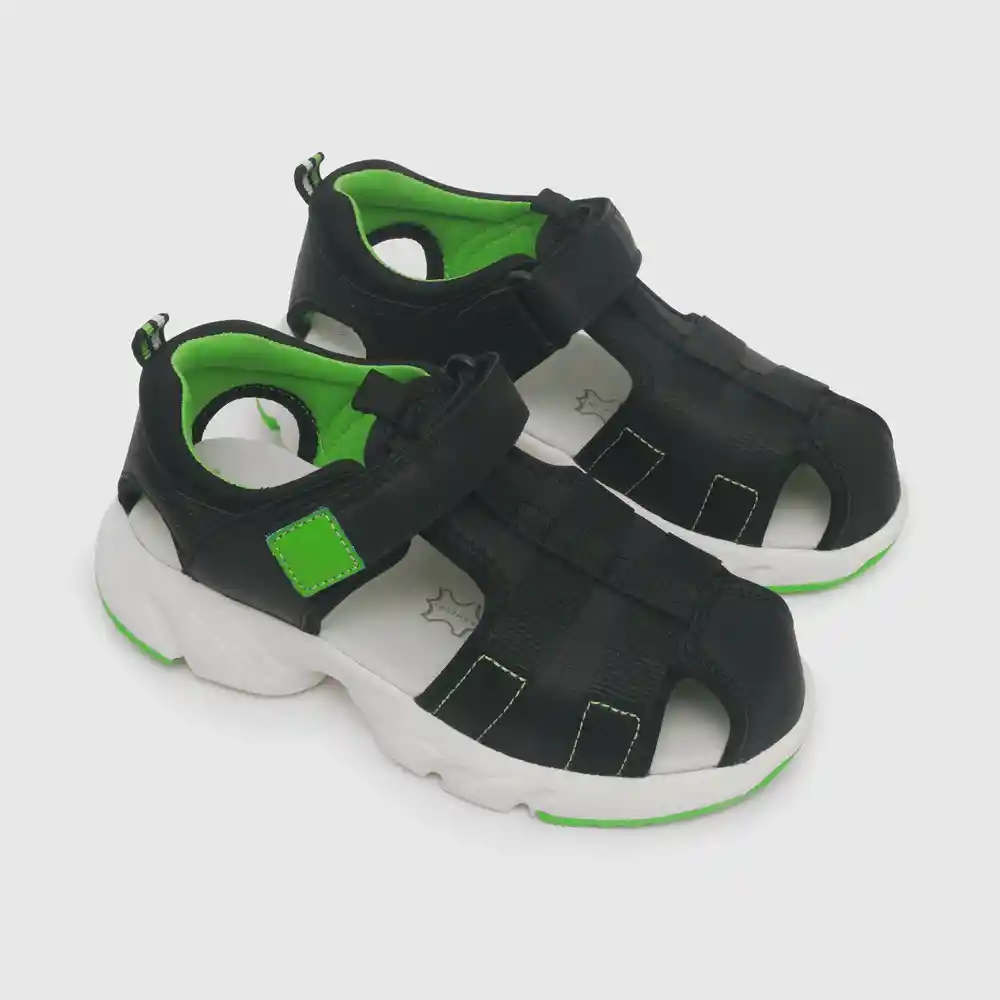 Sandalias Cerrada Suela Chunky De Niño Negro Talla 30