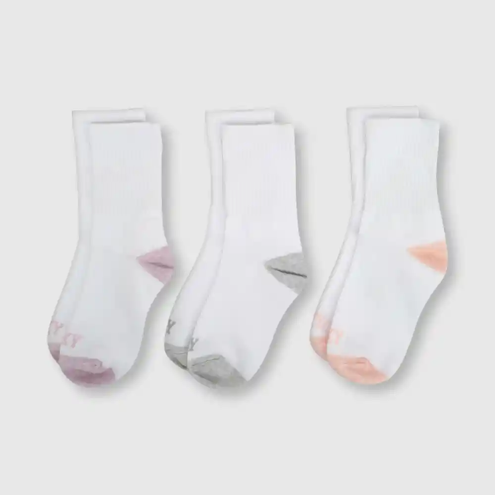 Pack Calcetines Deportivo De Niña Blanco Talla 30/33