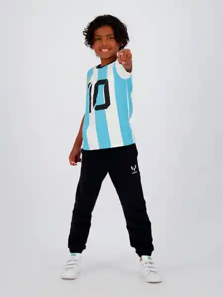 Messi Polera Manga Corta Goat B Celeste/Blanco 12 V26