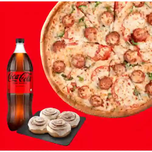 Pizza Familiar + Cinnamon Rolls + Bebida