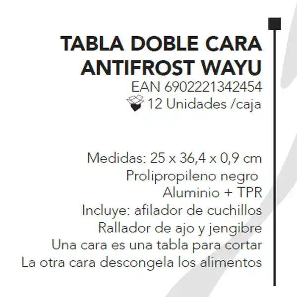 Wayu Tabla Doble Cara Antifrost Con Afilador
