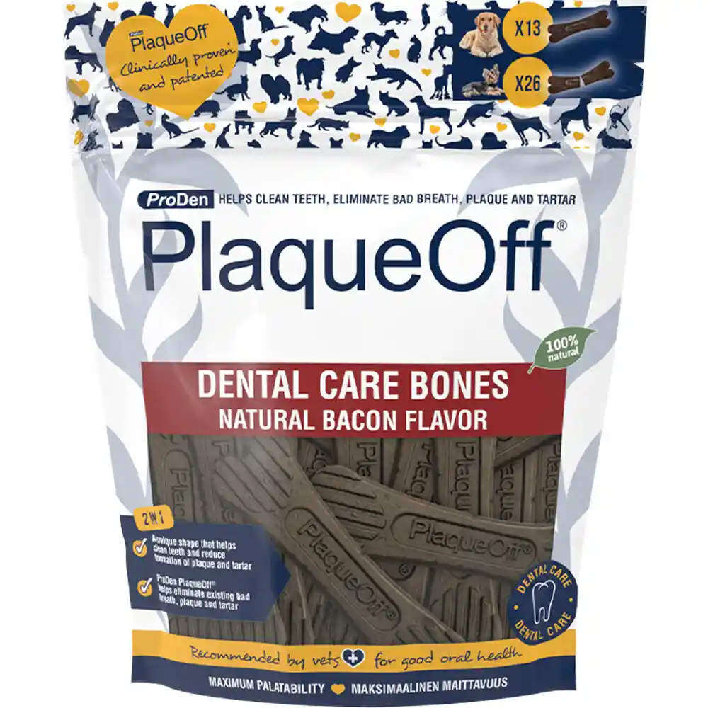 Plaqueoff Snack Dental en Forma de Huesos Sabor Tocino