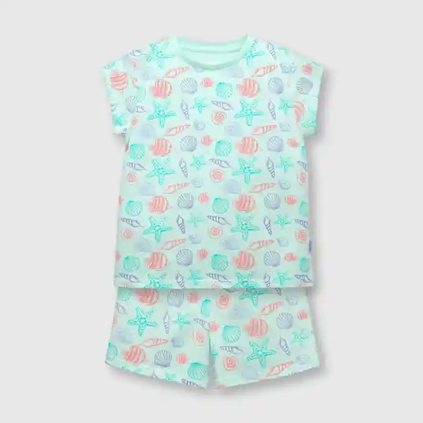 Pijama de Algodón de Niña Aqua Talla 2A Colloky