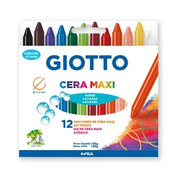 Giotto Crayones Cera Maxi Extra Large (12 Crayones) Caja
