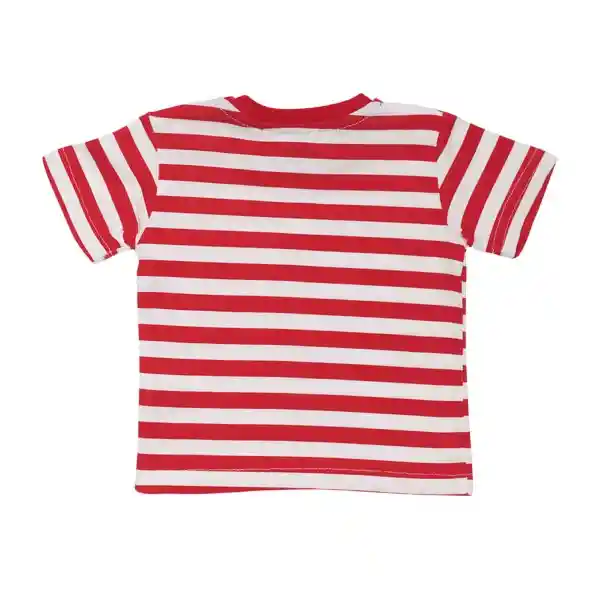 Polera Manga Corta Bebe Niño Rojo Pillin 3 M