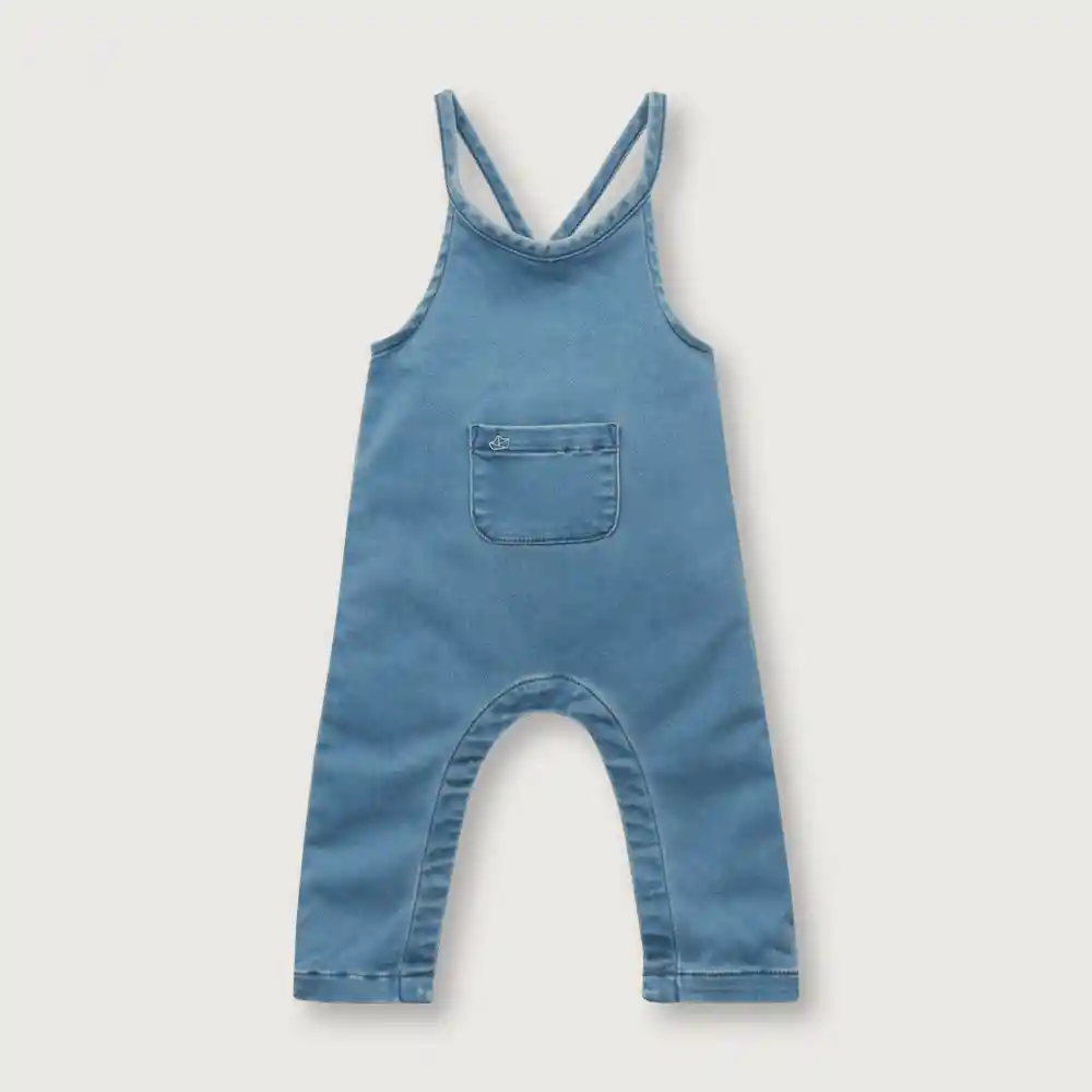Jardinera Larga Cruzada En Espalda Niño Denim Talla Rn