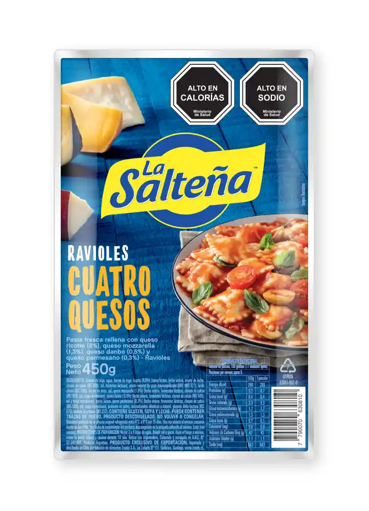 Ravioles Cuatro Quesos La Salteã‘a
