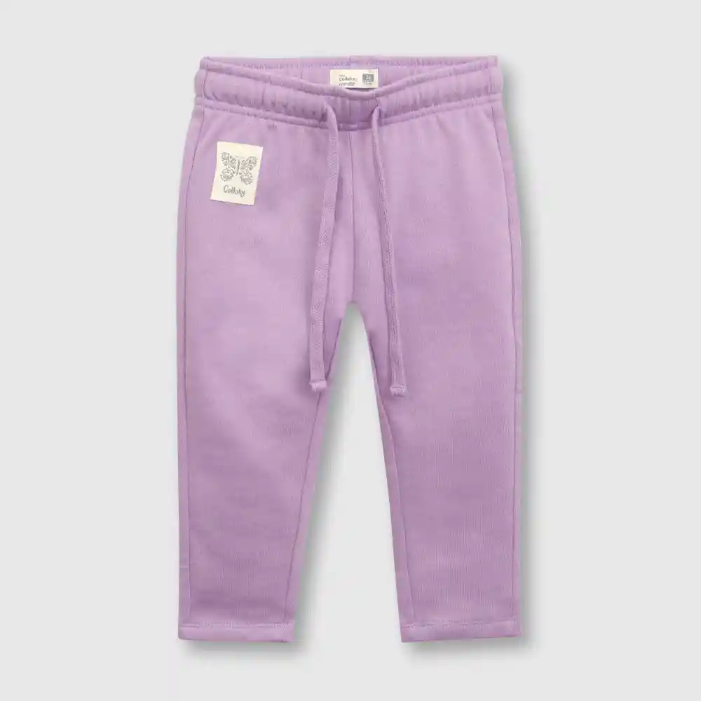 Pantalón Buzo Clásico Bebé Niña Lila Talla 6/9m