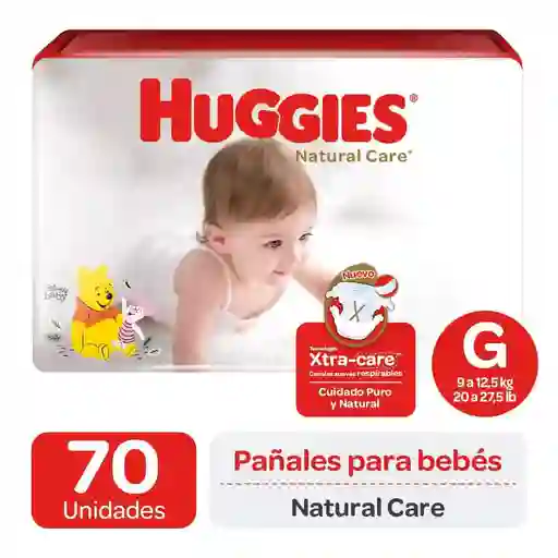 Huggies Pañal Desechable Natural Care Xtra Care Talla G