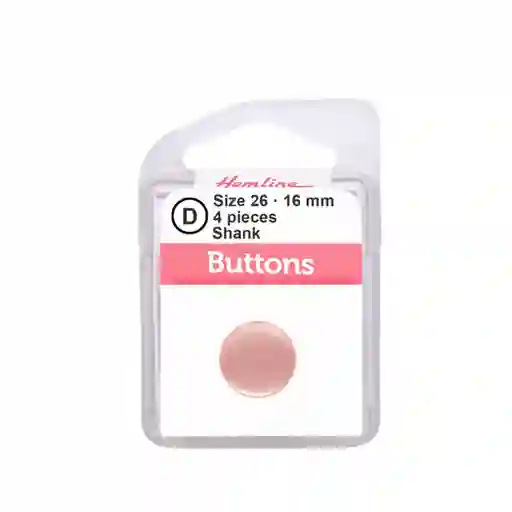 Botón Plástico Redondo Plano Rosado 16mm 6 D Hb00626.15 16mm 6