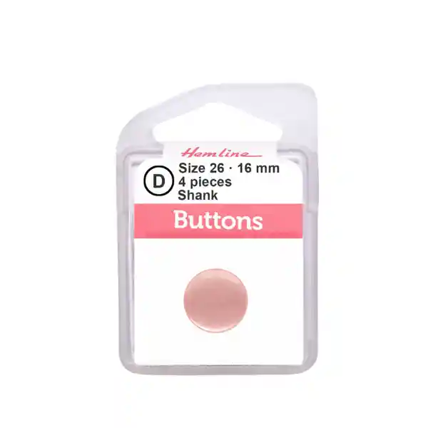 Botón Plástico Redondo Plano Rosado 16mm 6 D Hb00626.15 16mm 6