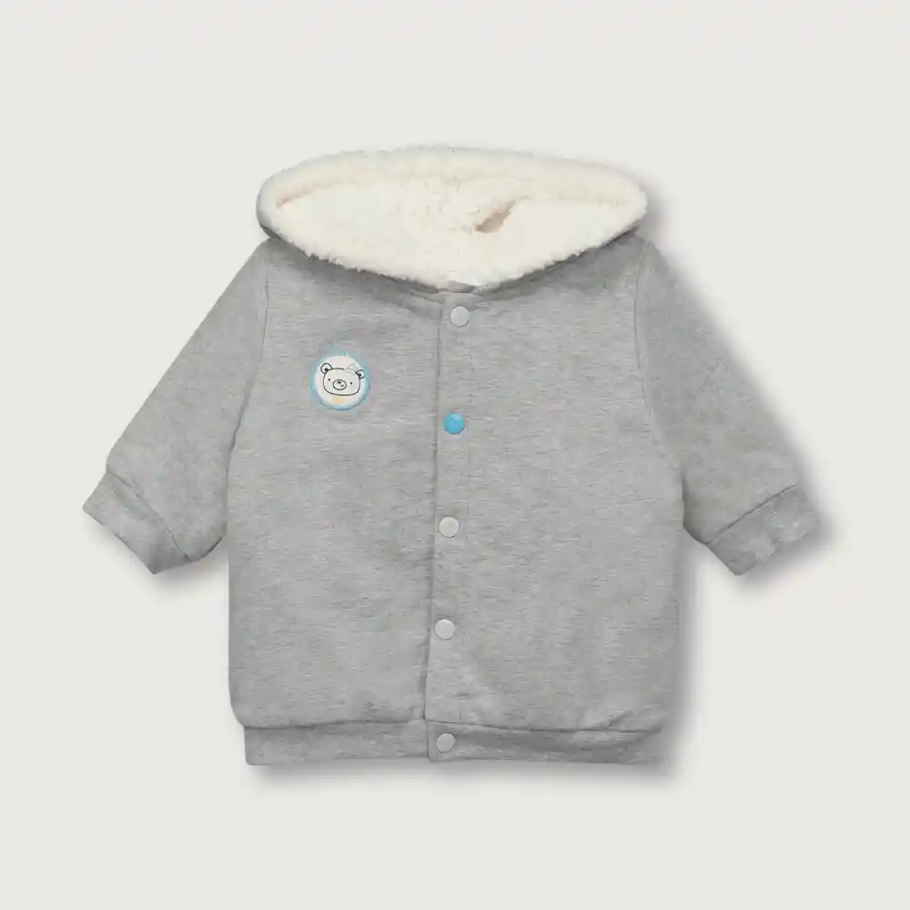 Polerón Oso De Bebé Niño Gris Talla 6 Meses