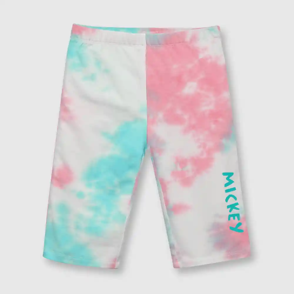 Pantalón Corto Minnie Niña Rosado Y Celeste Talla 12a