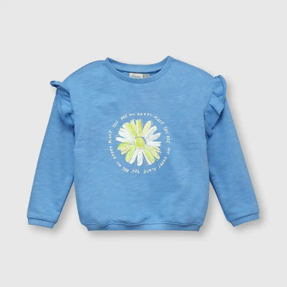 Polerón Margarita De Bebé Niña Azul Talla 6/9m