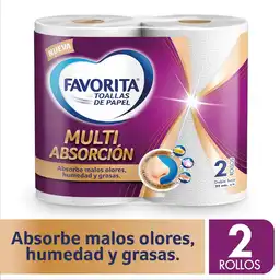 Favorita Toalla de Papel Multi Absorción Doble Hoja