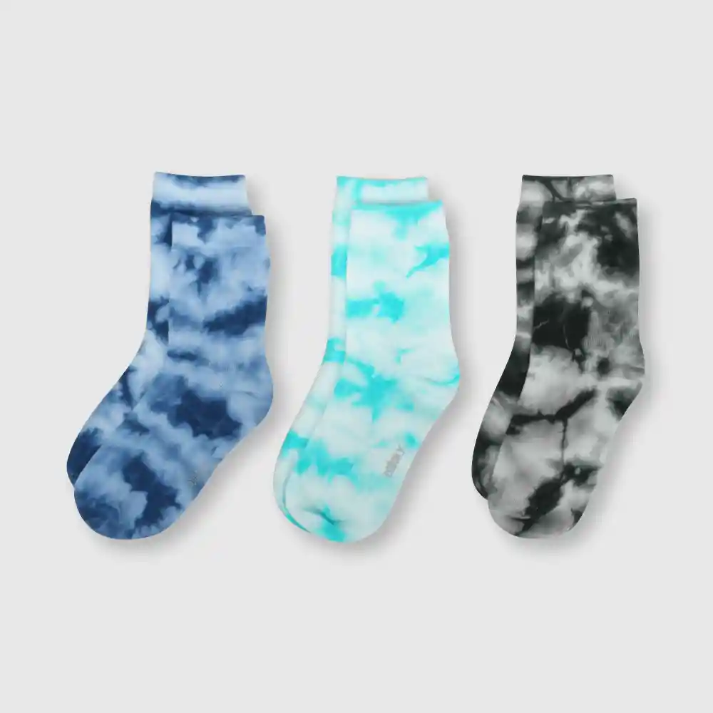 Pack Calcetines Tie Dyed Niño Azul Talla 23/25