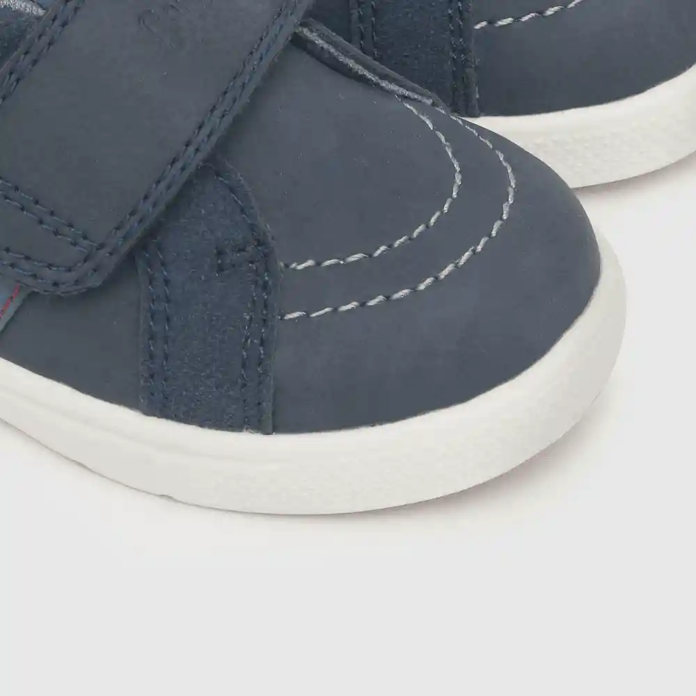 Zapatos Velcro Grueso Para Niño Azul Talla 18