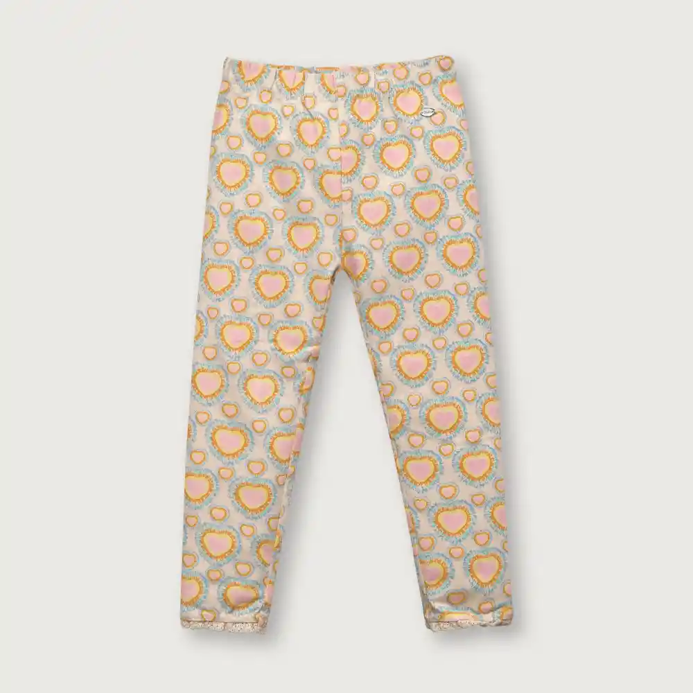 Calza Corazones De Niña Damasco Talla 4a