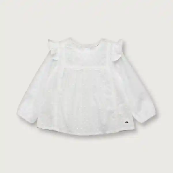 Opaline Blusa Con Vuelos Niña Blanco Talla 12M