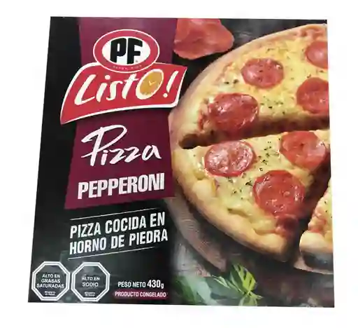 PF Listo Pizza de Pepperoni Cocida en Horno de Piedra