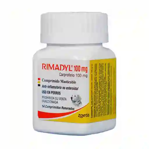 Rimadyl Antiinflamatorio no Esteroidal (100 mg) Comprimidos Masticables para Perros 