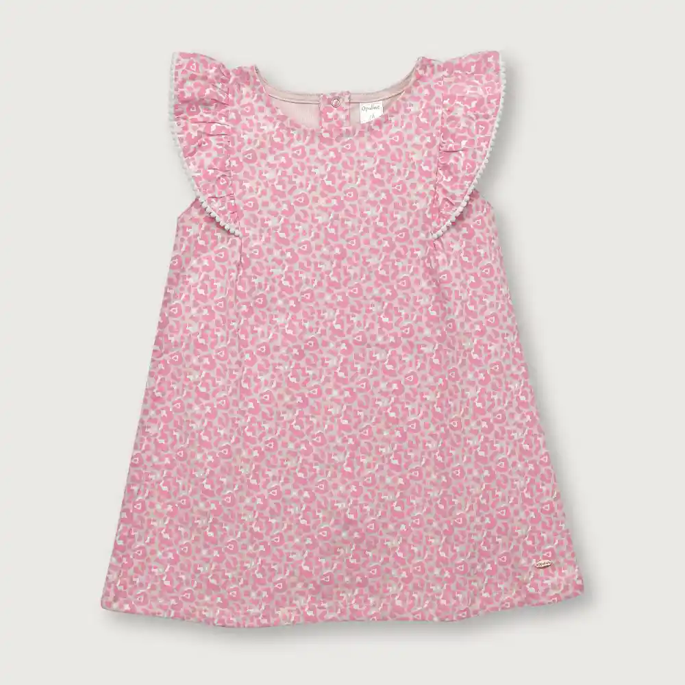 Vestido Manga Alita De Niña Rosado Talla 2a