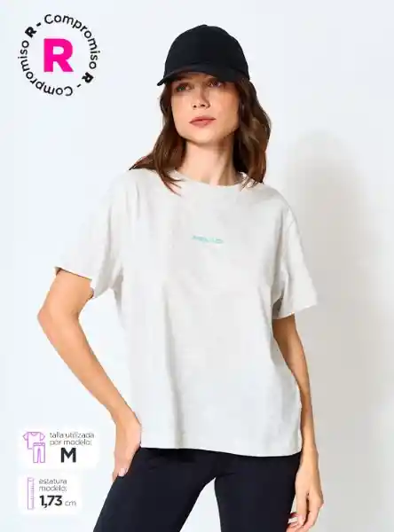 Head Polera Manga Corta Logito Mujer Malengue Gris L SS24