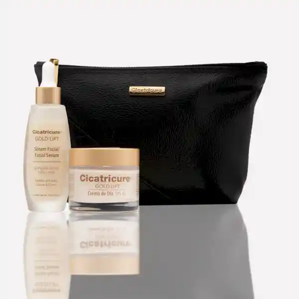 Cicatricure Kit Gold Día + Sérum + Cosmetiqueras