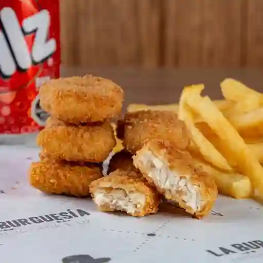 Nuggets + Papitas y Bebida