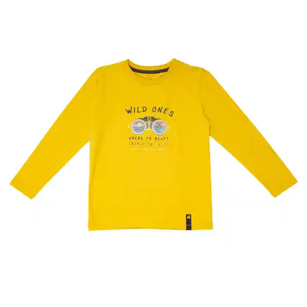 Polera Manga Larga Niño Amarillo Pillin 10 a