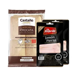 Combo Castano Pan Tipo Italiano Crocata la Preferida Jamon