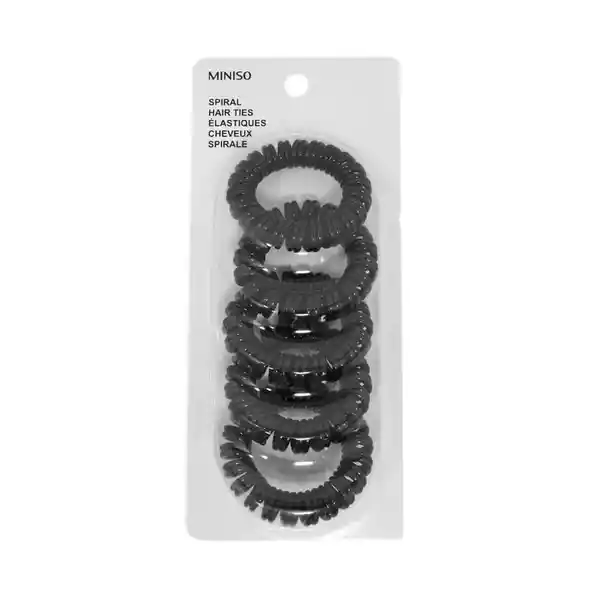 Miniso Liga Para el Cabello en Forma de Espiral Negro 4.5