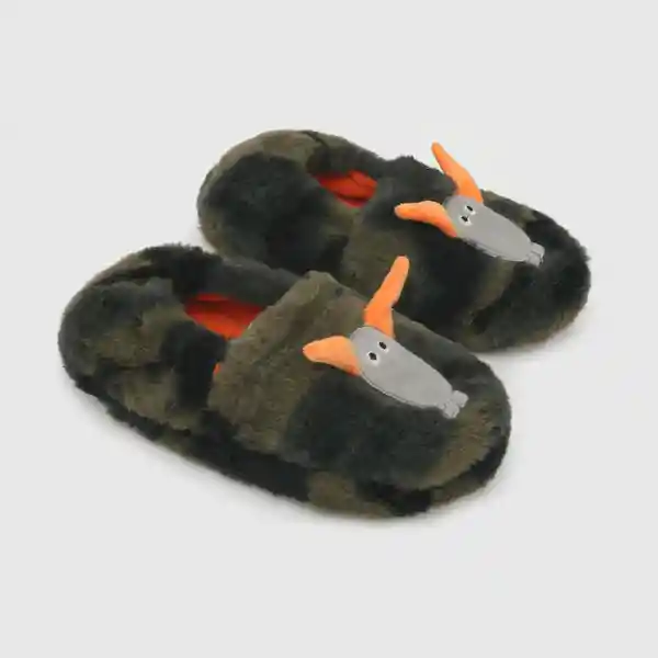 Pantuflas Para Niño Elástico Monster Verde Talla 28 Colloky