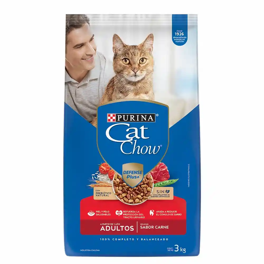 Cat Chow Alimento para Gatos Adultos Defense Plus Sabor a Carne