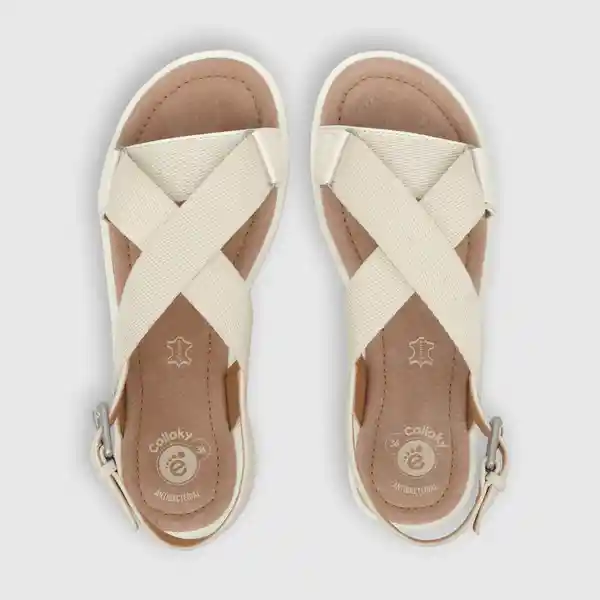 Sandalias Cintas Cruzadas Invierno de Niña Blanco T. 33 Colloky