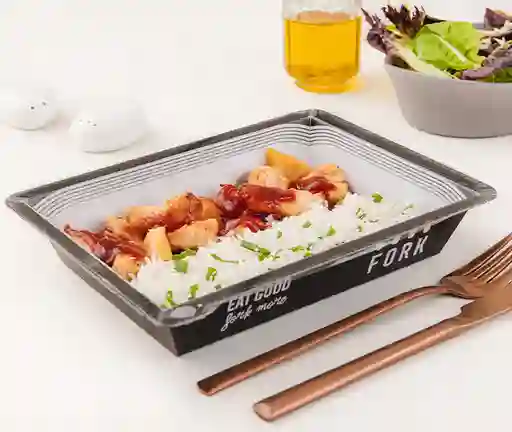 Sweet Sour Chicken Con Arroz