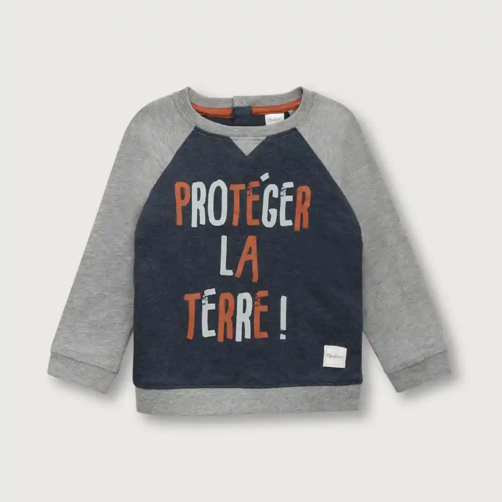 Polera Retro De Niño Azul Talla 18m