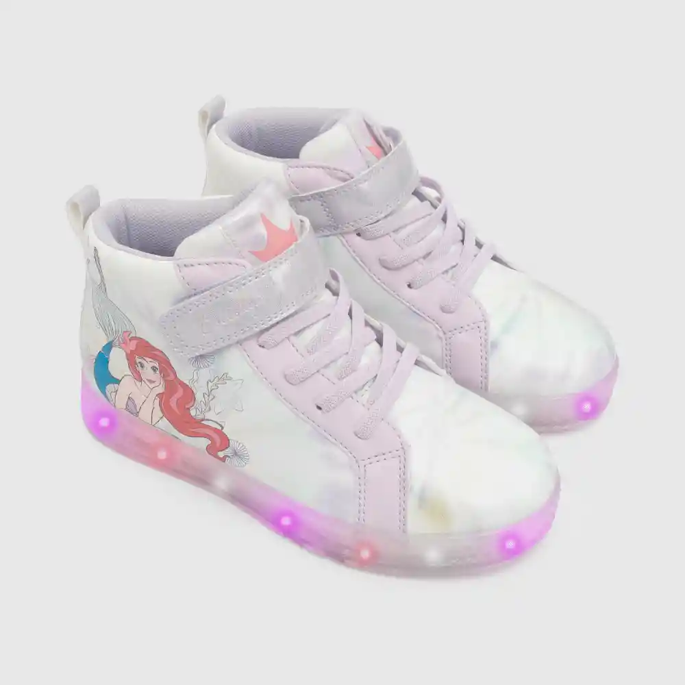 Zapatillas Luces De La Sirenita Lila T. 32