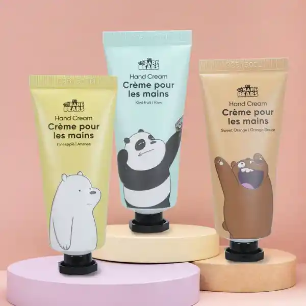 Set de Crema Para Manos Piña Naranja Kiwi We Bare Bears Miniso