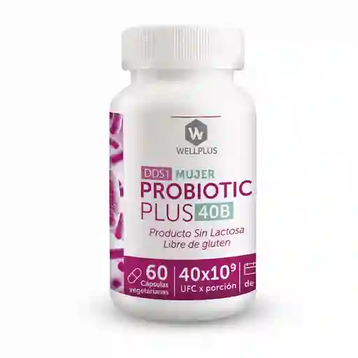 Wellplus Probiótico Mujer 40B Producto Sin Lactosa Gluten Free