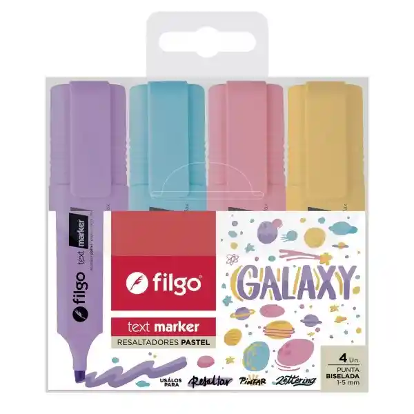 Filgo Destacador Text Marker /estuche 4 Galaxy