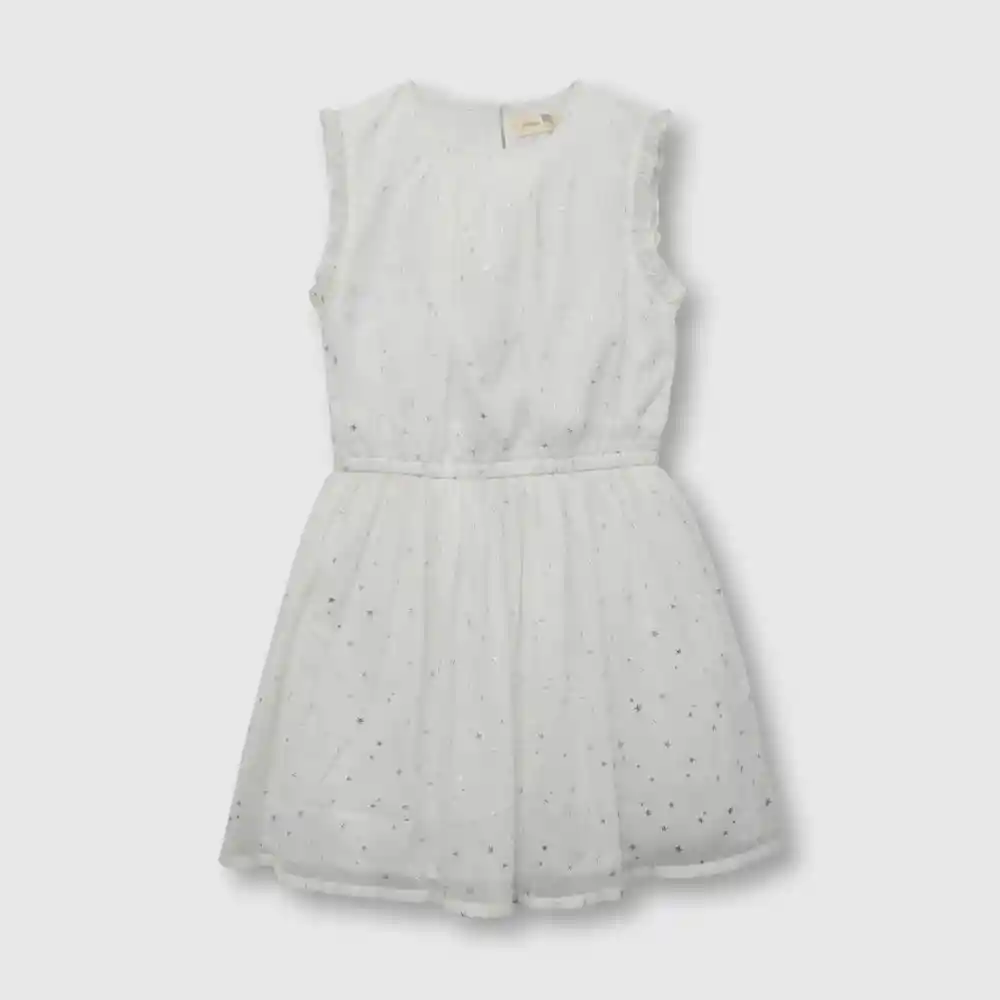 Vestido Ceremonia Estrellas Blanco T. 4 Años