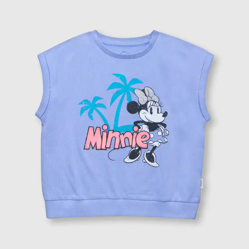 Polera Minnie De Niña Lavanda Talla 2a