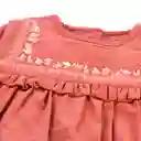 Vestido Cotelé Manga Larga Bebé Niña Terracota Talla 24 M Pillin