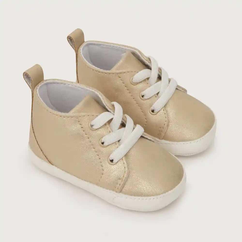 Zapatillas De Bebé Niña Dorado Talla 15
