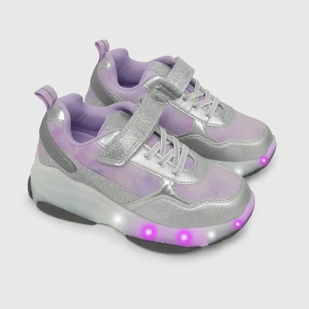 Zapatillas Luces Y Ruedas Gris Talla 30