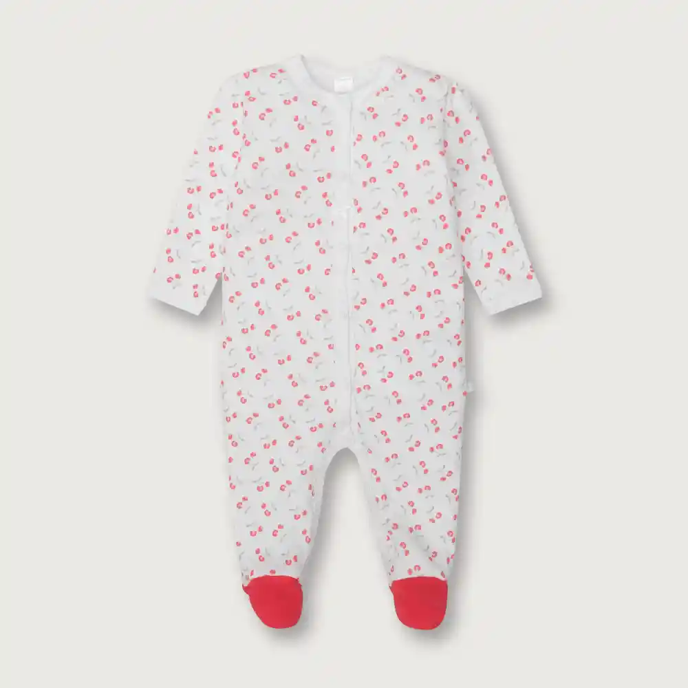 Pijama De Bebé Full Print Guindas Niña Rosado Talla 6m