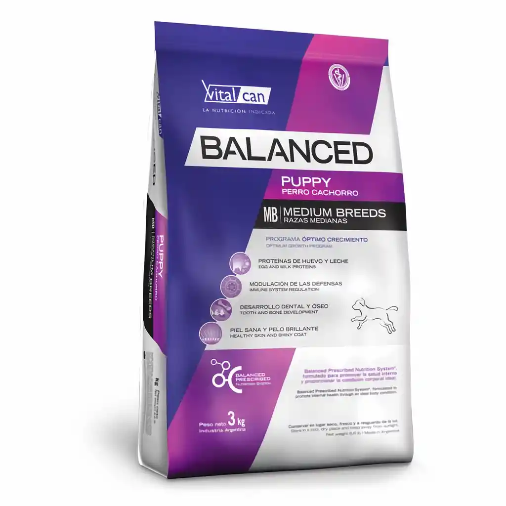 Balanced Alimento Para Perro Puppy Medium 3 Kg