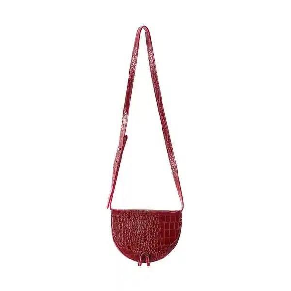 Bolso Crossbody Con Estampado de Cocodrilo Retro Rojo Miniso